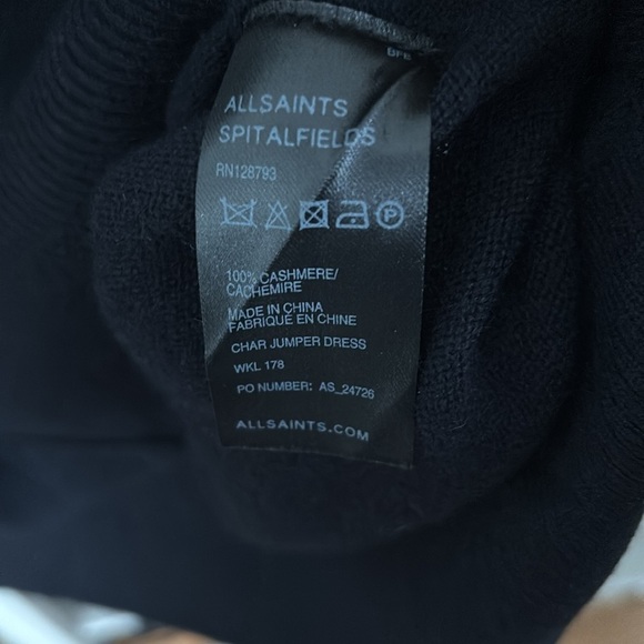 ALLSAINTS, 100% Cashmere Char Jumper Dress, Black, US 6, UK 10 - Picture 6 of 9